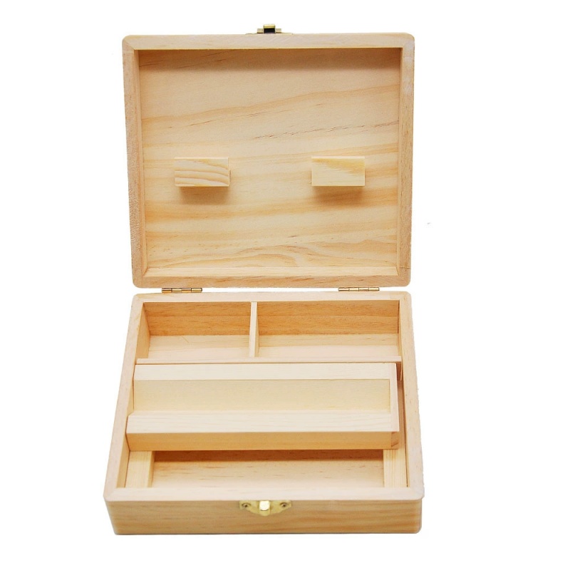 Men'S Accessories Organizer Tray - 木製収納ボックス、ローリングトレイ付き。天然竹製の収納容器で、ハーブ、グラインダー、喫煙具などを整理整頓できます。男性へのギフトに最適。