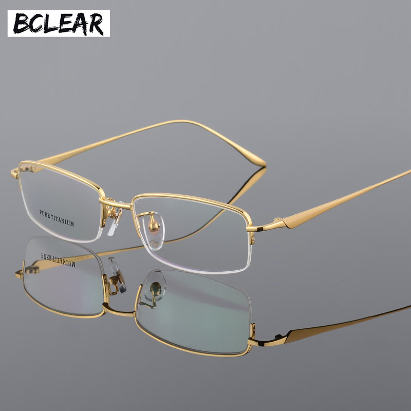 Men'S Accessories Best - 男性と女性のための純粋なチタン光学メガネ,矯正フレーム,黒,グレー,ゴールド,シルバー