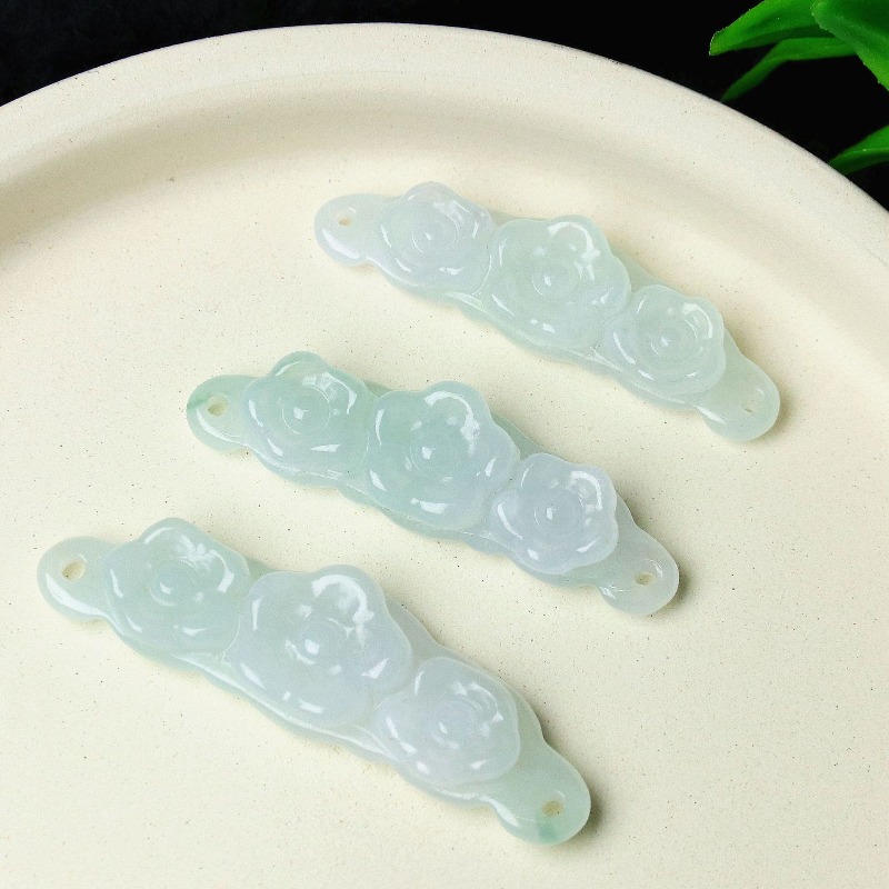 Men Accessories Jewelry - 1pc 天然翡翠エメラルドフラワーハンドカード DIY アクセサリー高級ジュエリーファッションジュエリー絶妙なリアルチャームギフト女性男性