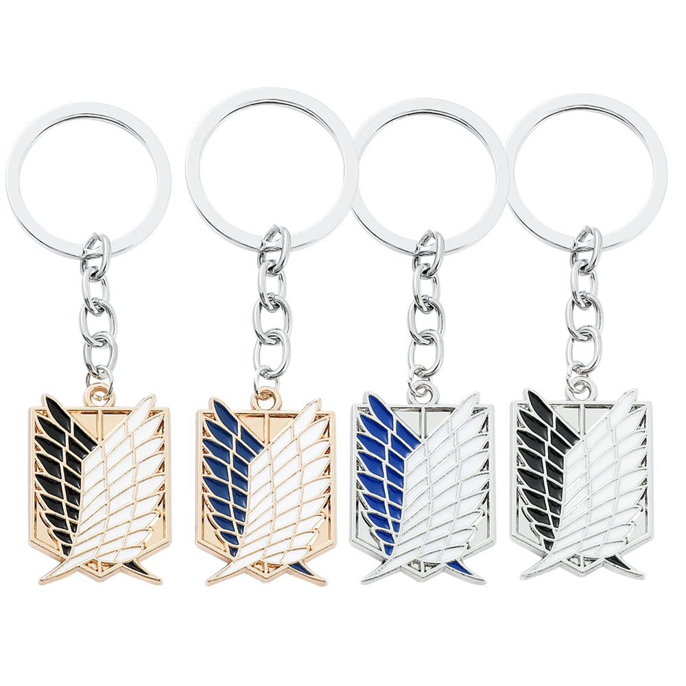 Men Accessories Jewelry - アニメ「進撃の巨人」エナメルバッジペンダント装飾メタルキーホルダー、女性男性用ジュエリーアクセサリーギフト