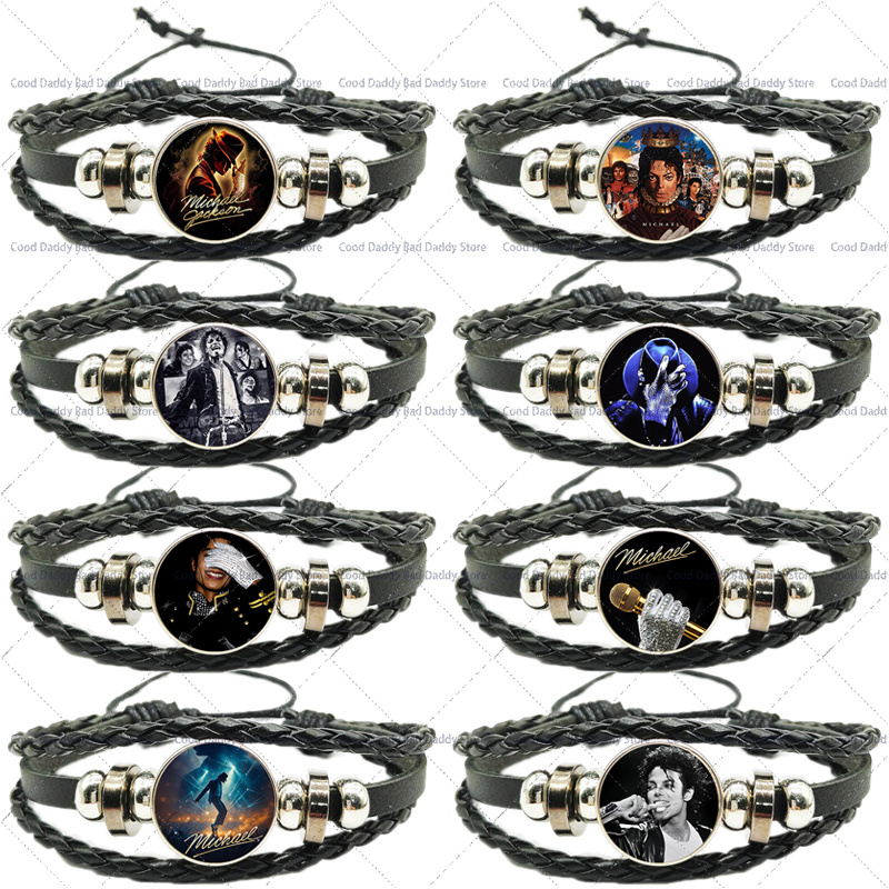 Men Accessories Jewelry - マイケル・ジャクソン織り手編みロープブレスレット メンズ レディース スーパースターMJ キング・オブ・ポップ周辺機器 編み込みブレスレット