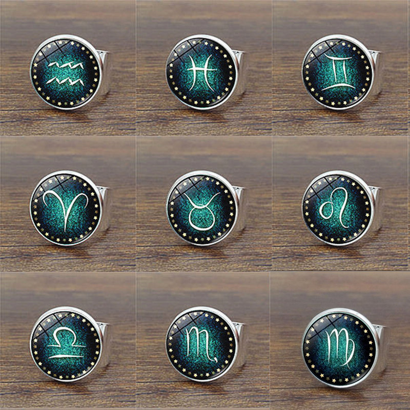 Men'S Accessories Jewelry Sale - ホット販売 12 星座発光リング蛍光光るリング男性女性カップルパンクジュエリーアクセサリーギフト