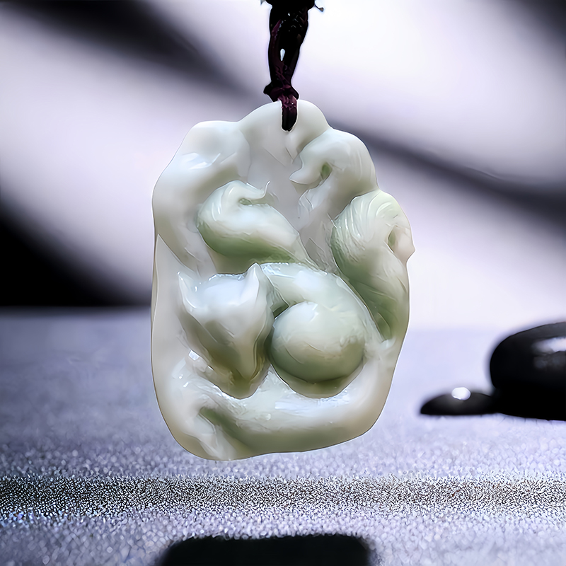 Men Accessories Jewelry - 男性と女性のためのキツネのペンダントネックレス,彫刻が施された高級ネックレス,本物のミュレット,デザイナーアクセサリー,ジュエリーギフト