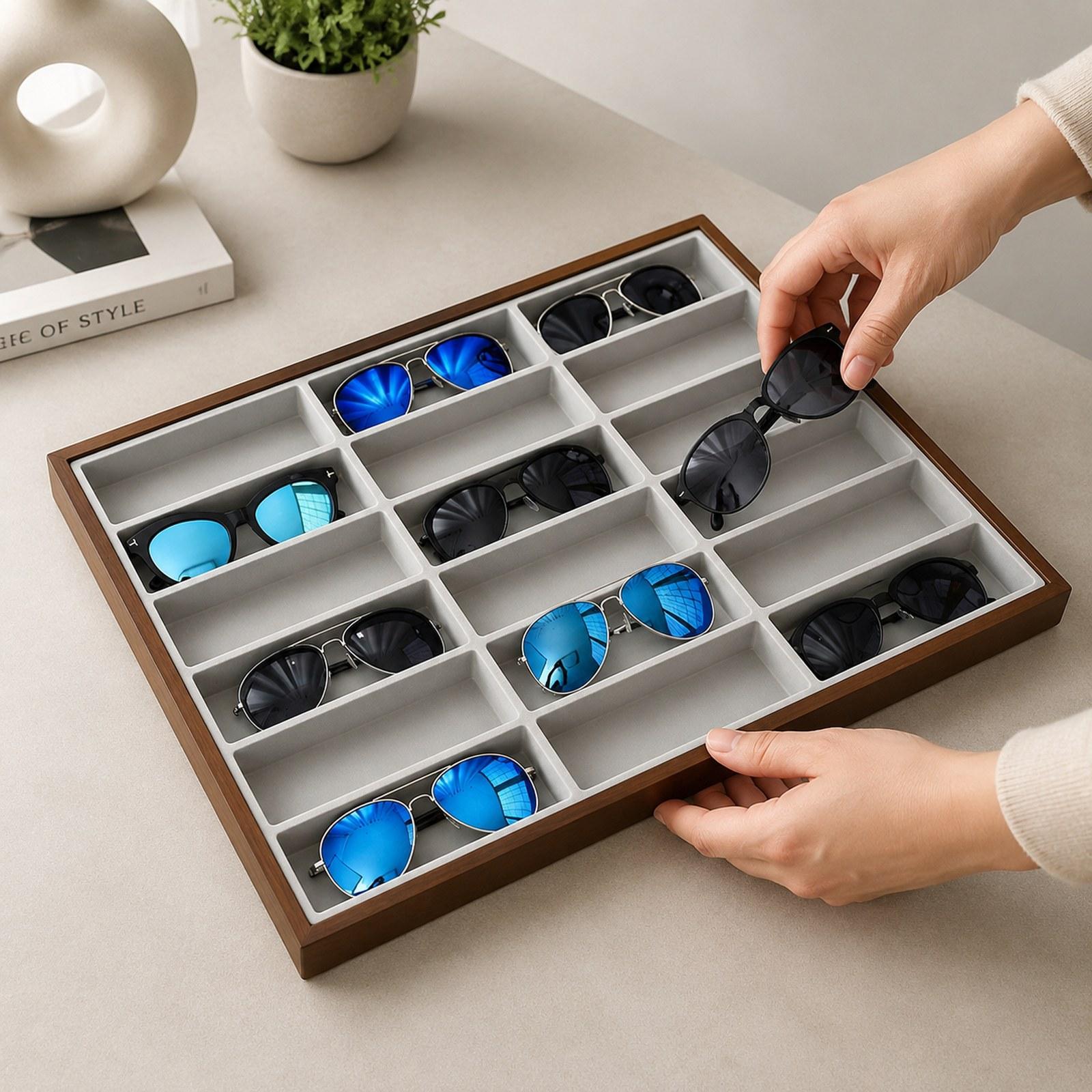 メガネディスプレイトレイ メガネ収納ケース エレガントなメガ - Men'S Accessories Organizer Tray のレビューと価格