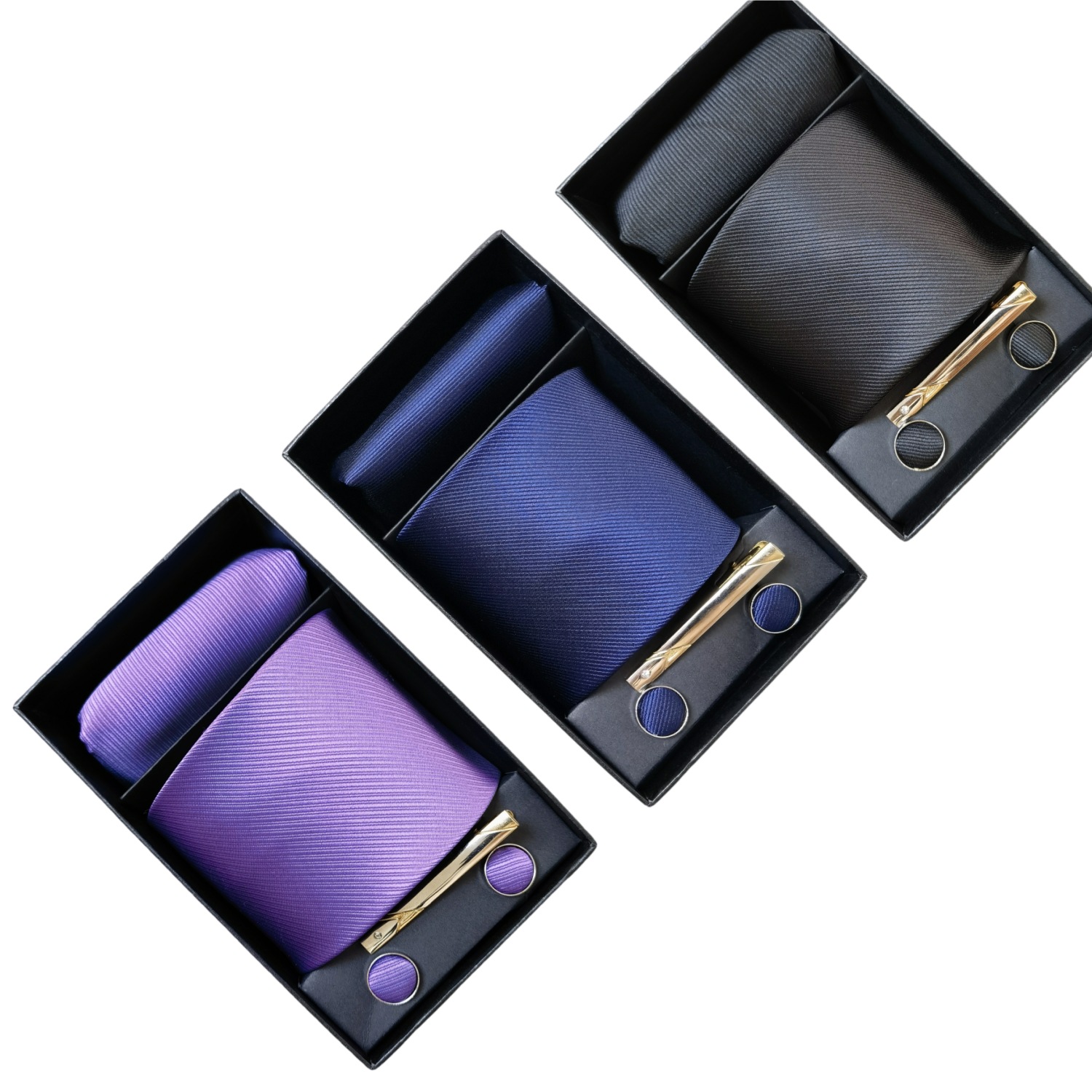 ネクタイファッションブランド手作りソリッドネクタイハンカチカ - Men'S Accessories Gift Set Branded のレビューと価格