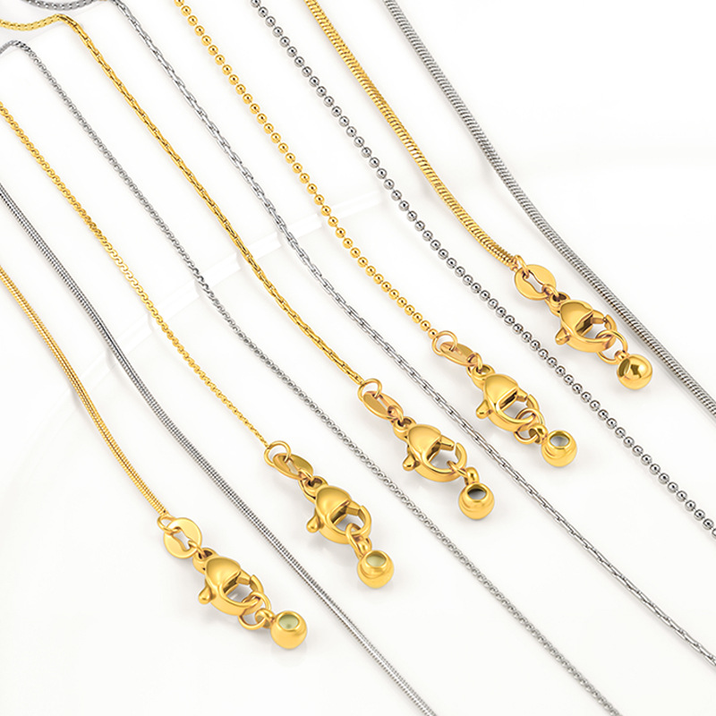 チタン鋼ユニバーサル調整可能チェーンDIYジュエリービーズペ - Men'S Accessories Chain のレビューと価格