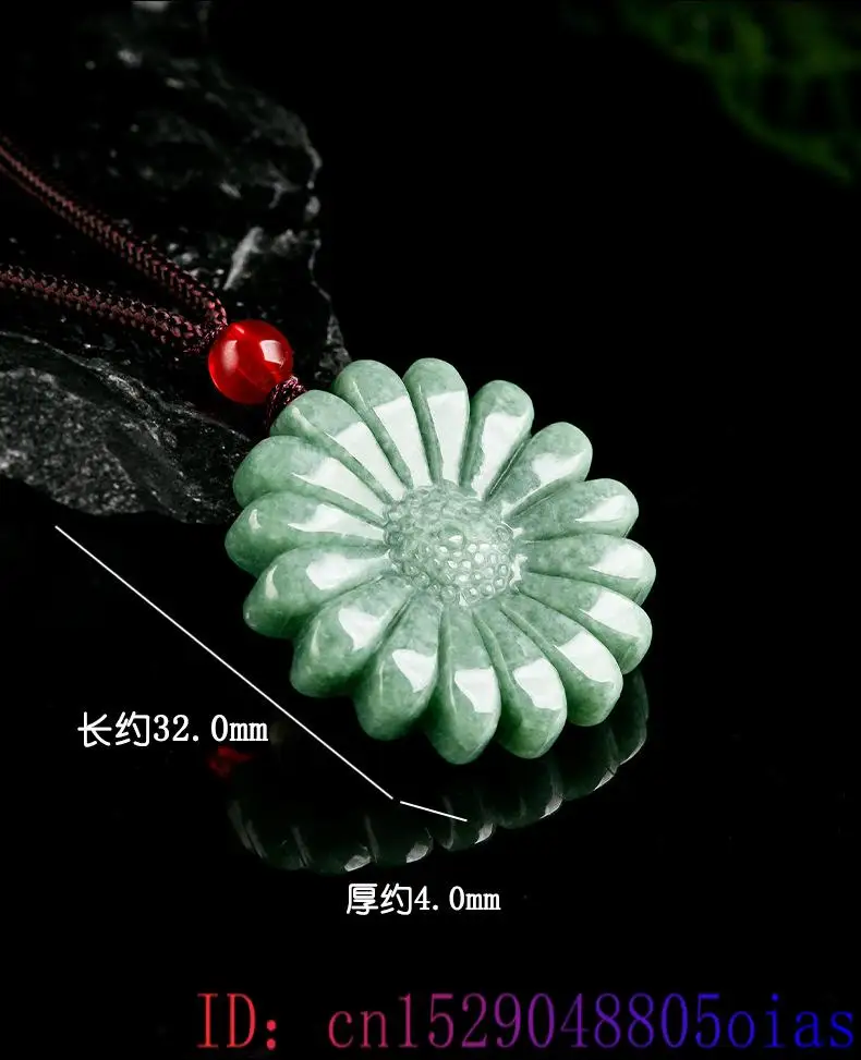 男性用の緑の翡翠のひまわりのペンダントネックレス,彫刻された - Men Accessories Jewelry のレビューと価格