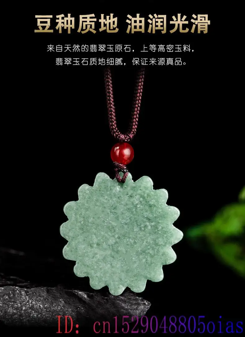 男性用の緑の翡翠のひまわりのペンダントネックレス,彫刻された - Men Accessories Jewelry のレビューと価格