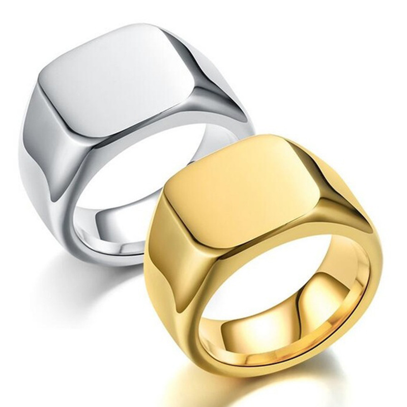 新 2025 金属光沢のあるリング男性のための幾何学的な幅シ - Men'S Accessories Jewelry Sale のレビューと価格