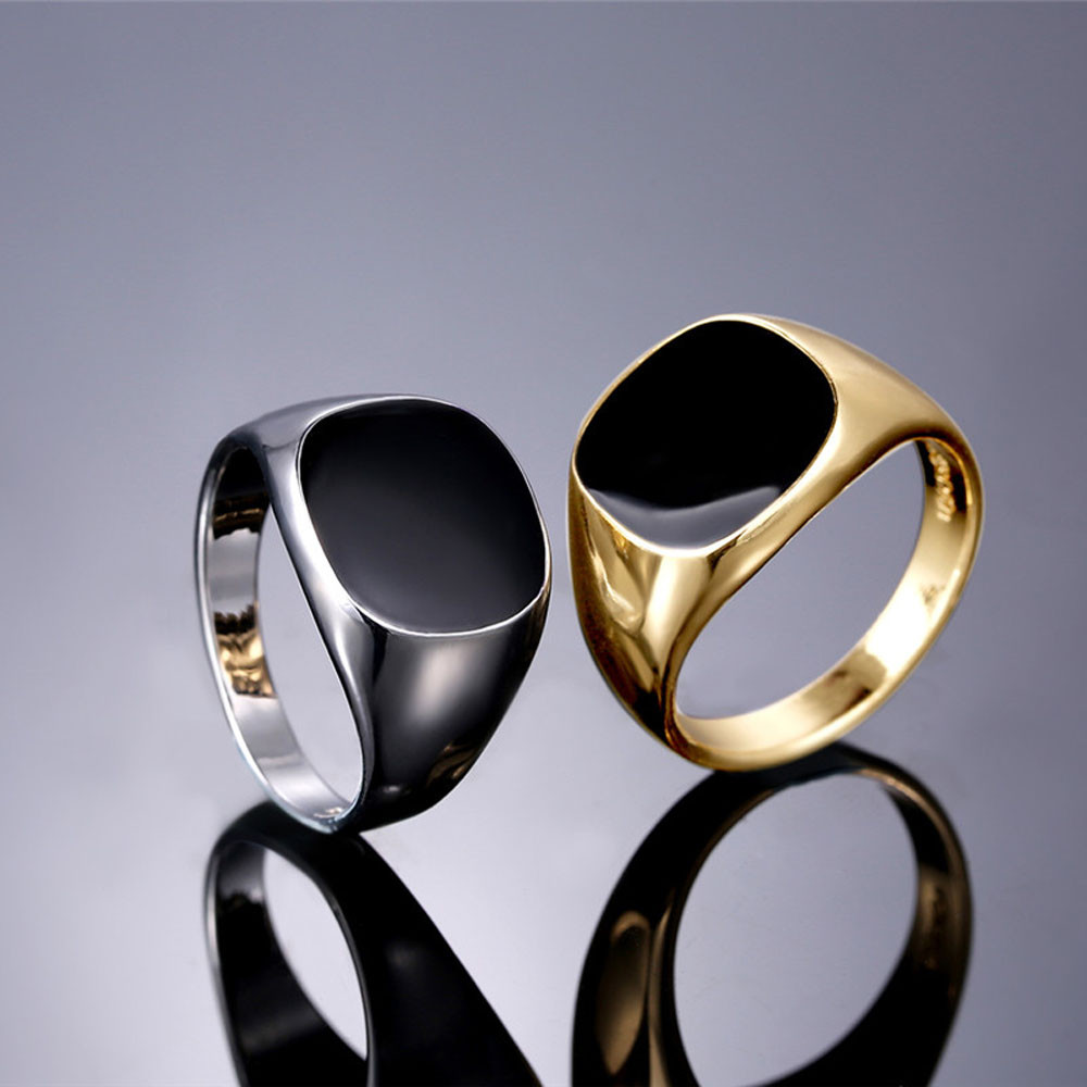 新 2025 金属光沢のあるリング男性のための幾何学的な幅シ - Men'S Accessories Jewelry Sale のレビューと価格