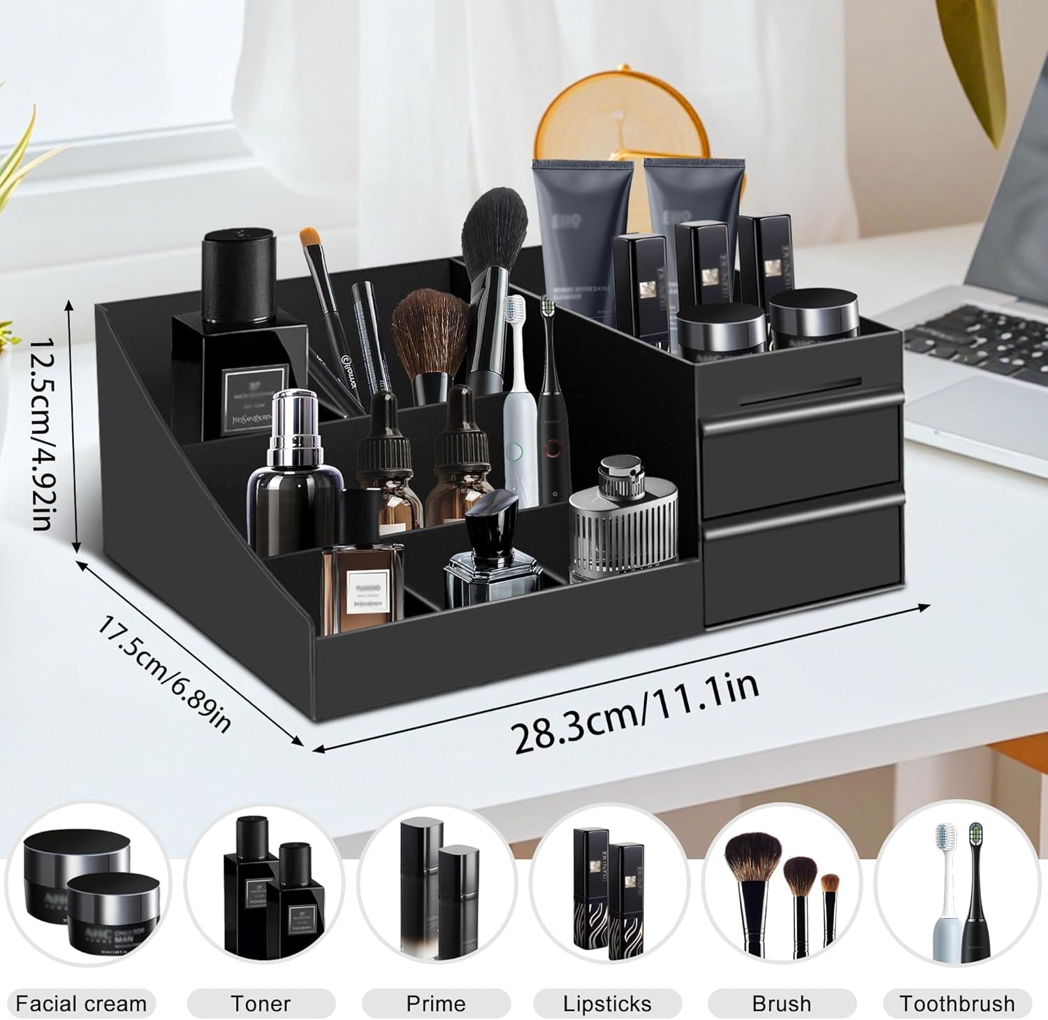 ヴィンテージバスルームオーガナイザー化粧品収納ボックス香水ト - Men'S Accessories Tray のレビューと価格