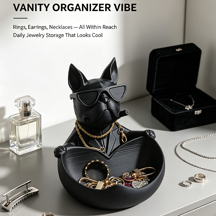 トレンディなフレンチブルドッグのキー収納トレイ、サングラスと - Men'S Accessories Tray のレビューと価格
