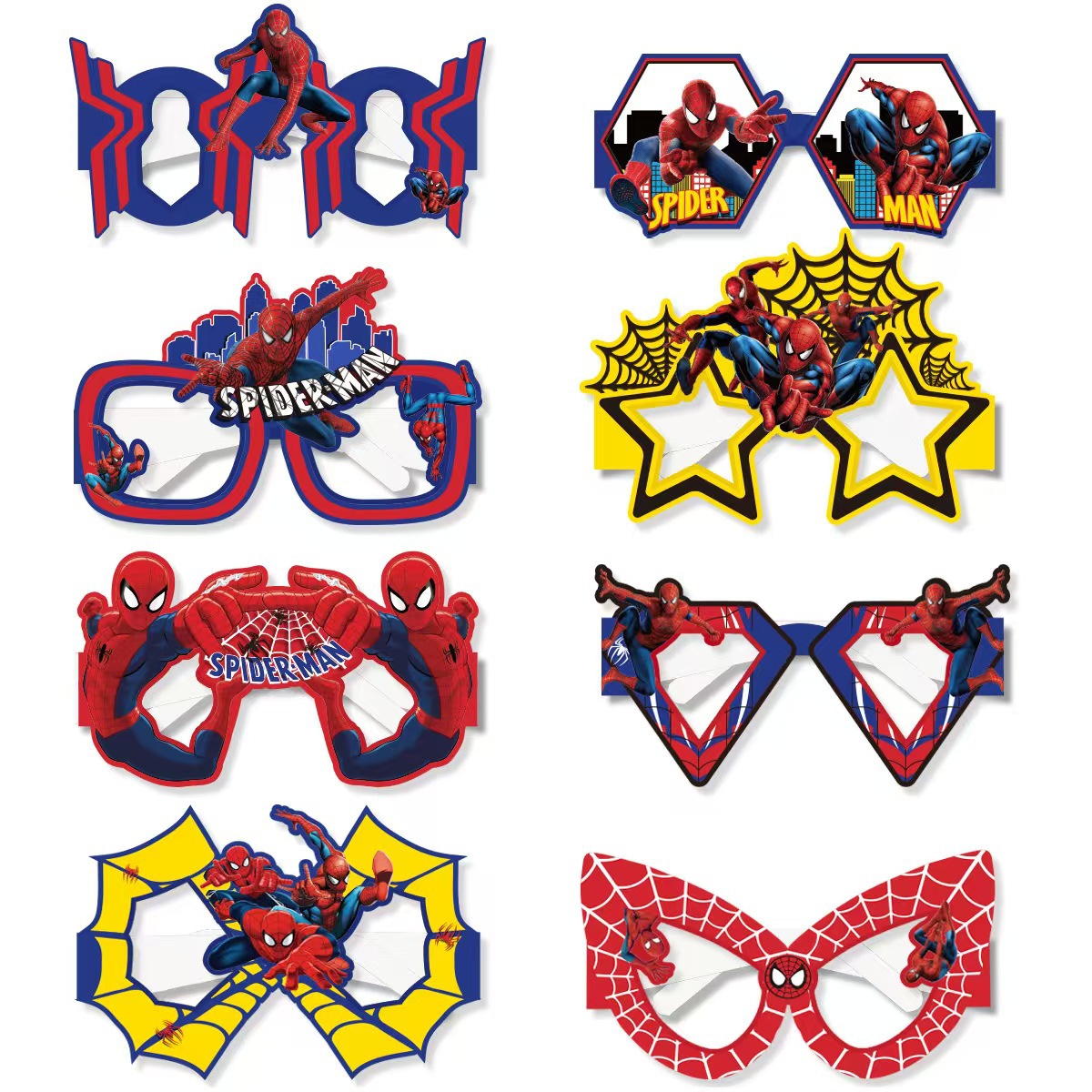 8 個スパイダーマン紙エコフレンドリーメガネコスプレスーパー - Men Accessories For Birthday Gift のレビューと価格