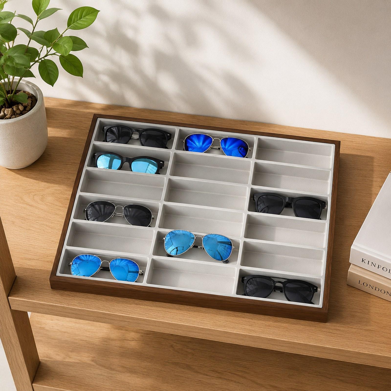 メガネディスプレイトレイ眼鏡収納ボックス軽量多機能サングラス - Men'S Accessories Tray のレビューと価格