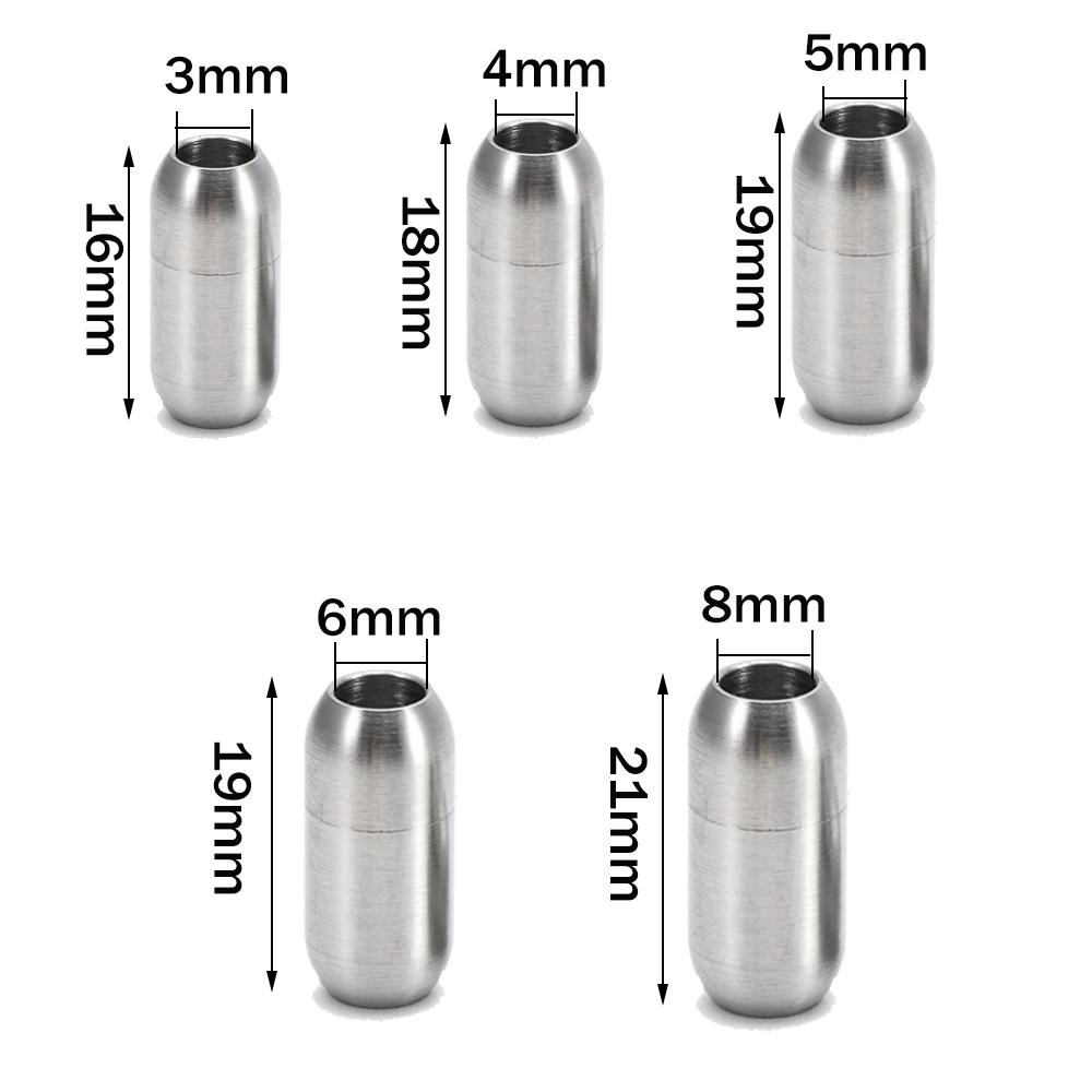 2 個ステンレス鋼磁気クラスプレザーコードエンドキャップジュ - Men'S Accessories Chain のレビューと価格