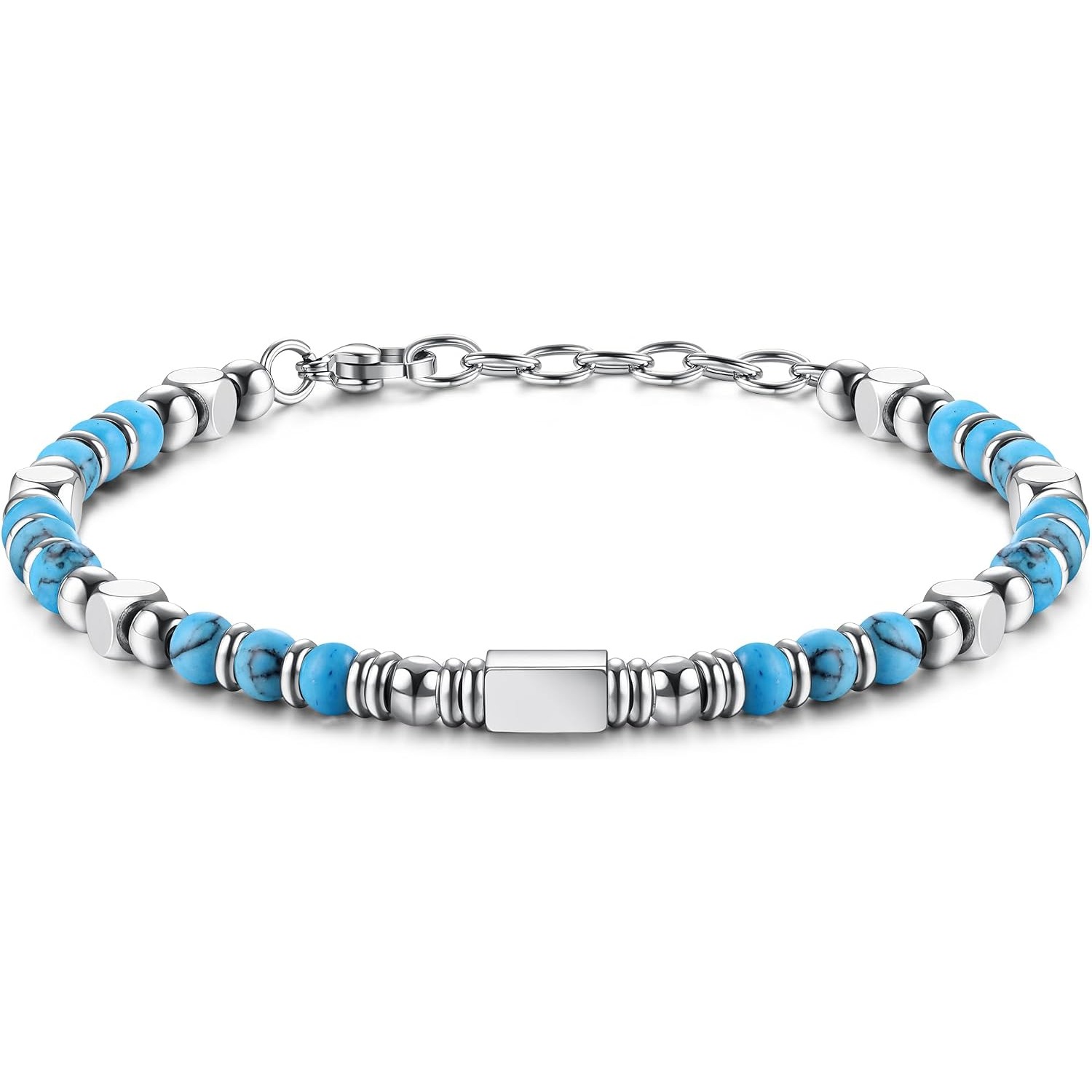 1個入り ステンレススチール製 フォッシルオブシディアン タ - Men'S Accessories Best のレビューと価格