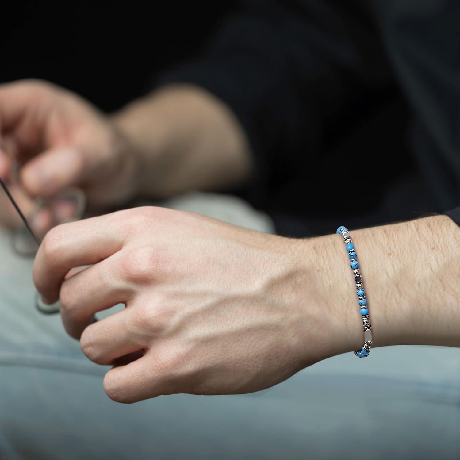 1個入り ステンレススチール製 フォッシルオブシディアン タ - Men'S Accessories Best のレビューと価格
