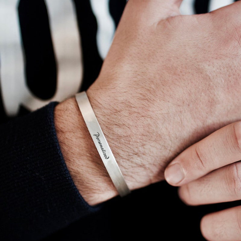 男性と女性のための彫刻のブレスレット,4〜8mmのステンレス - Men Accessories All のレビューと価格