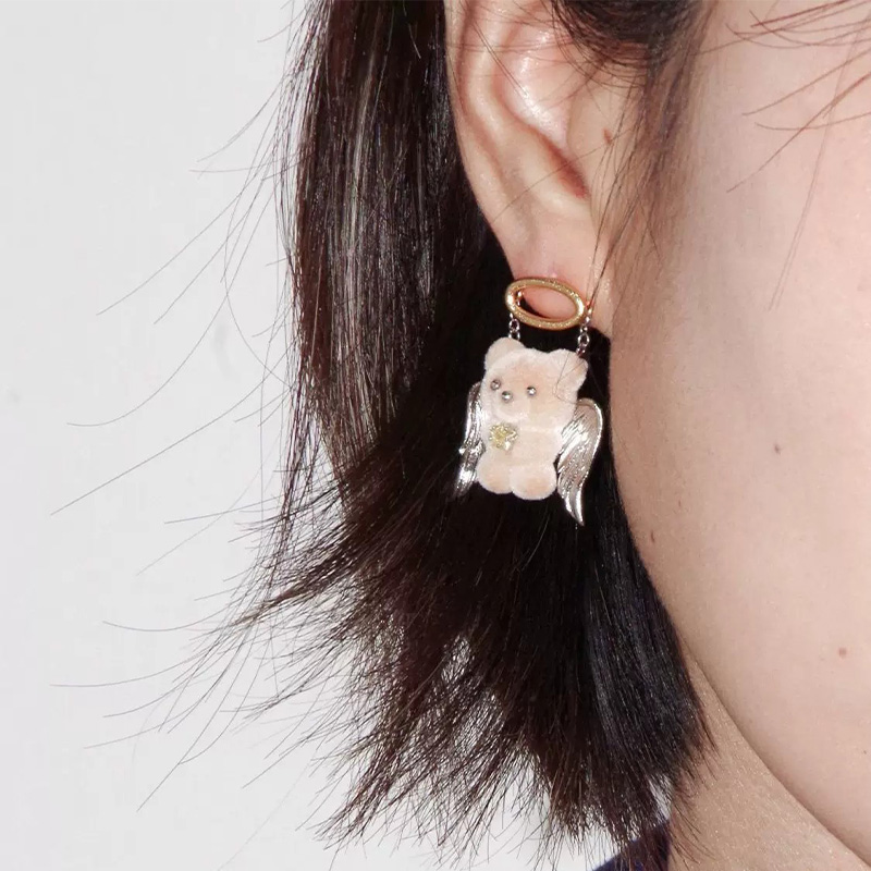 銅合金製ジュエリーアクセサリー、男女兼用の漫画風エンジェルベ - Men Accessories Aesthetic のレビューと価格