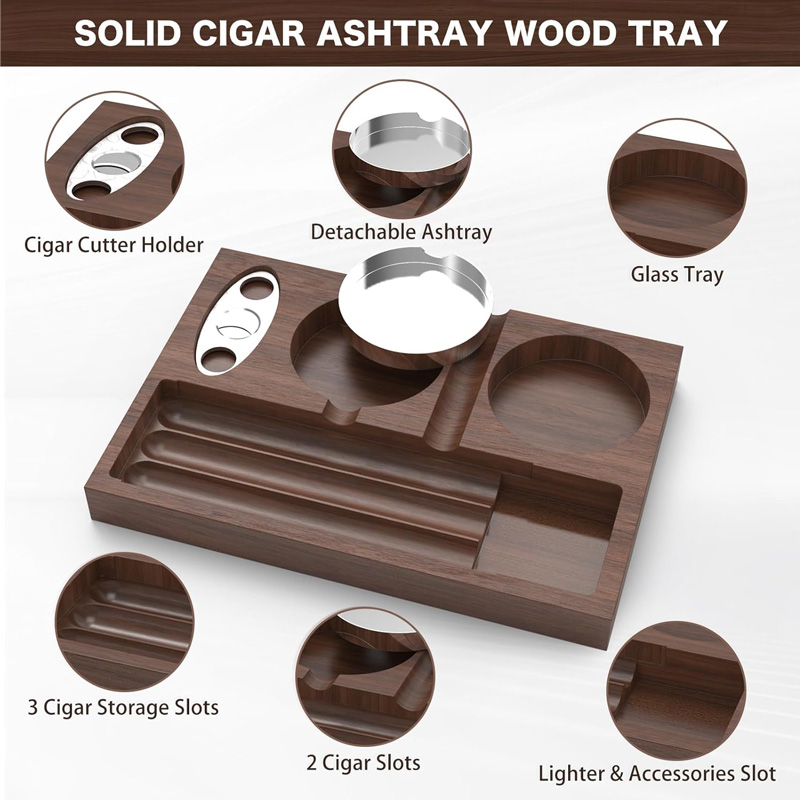 取り外し可能なシガー灰皿,シガーカッター,ウィスキーガラスト - Men'S Accessories Tray のレビューと価格