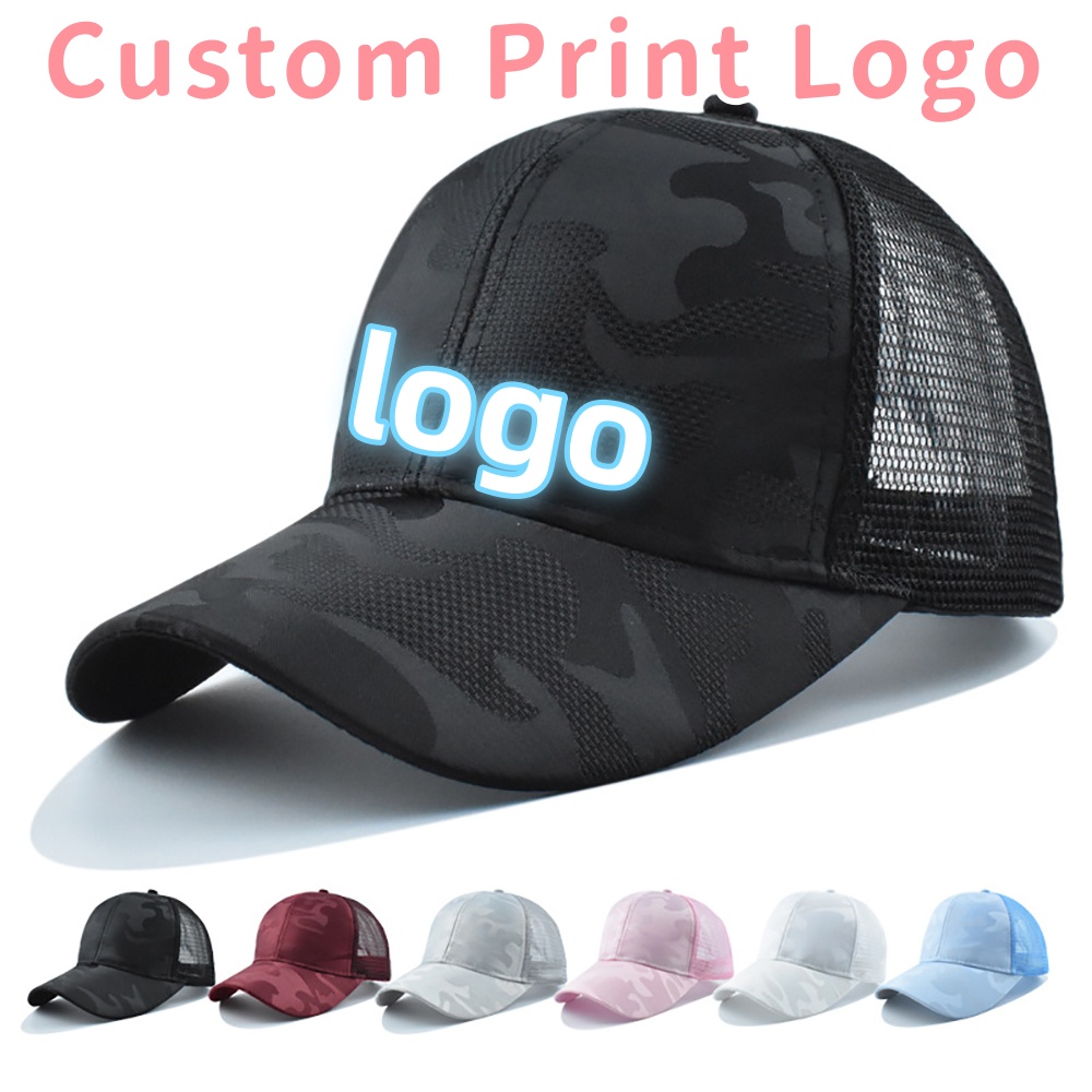カスタムプリントロゴ入り 夏用通気性メッシュ迷彩柄サンハット - Hat Snapback Cap のレビューと価格