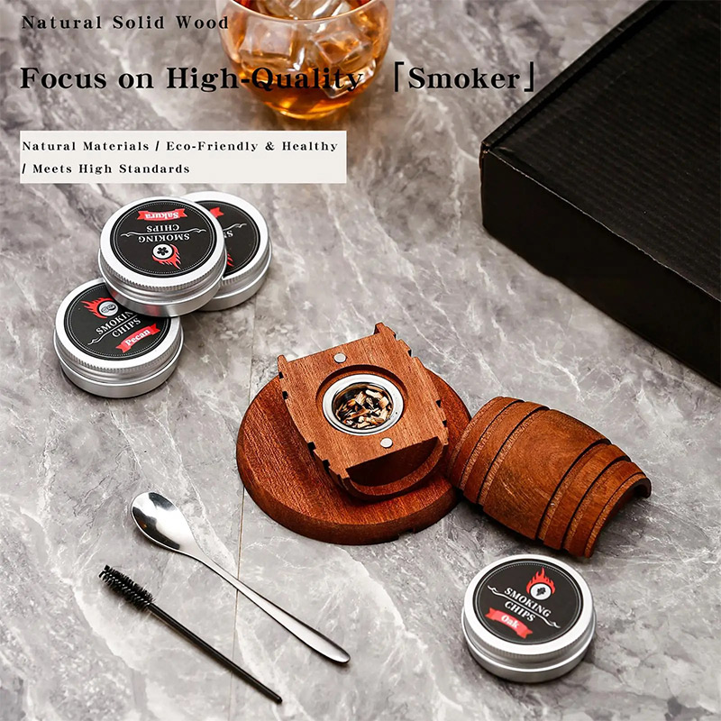 木製樽型ウイスキーカクテルスモーカー、ウイスキースモーカー、 - Men'S Accessories Tray のレビューと価格