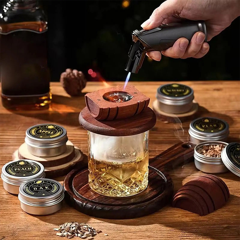 木製樽型ウイスキーカクテルスモーカー、ウイスキースモーカー、 - Men'S Accessories Tray のレビューと価格