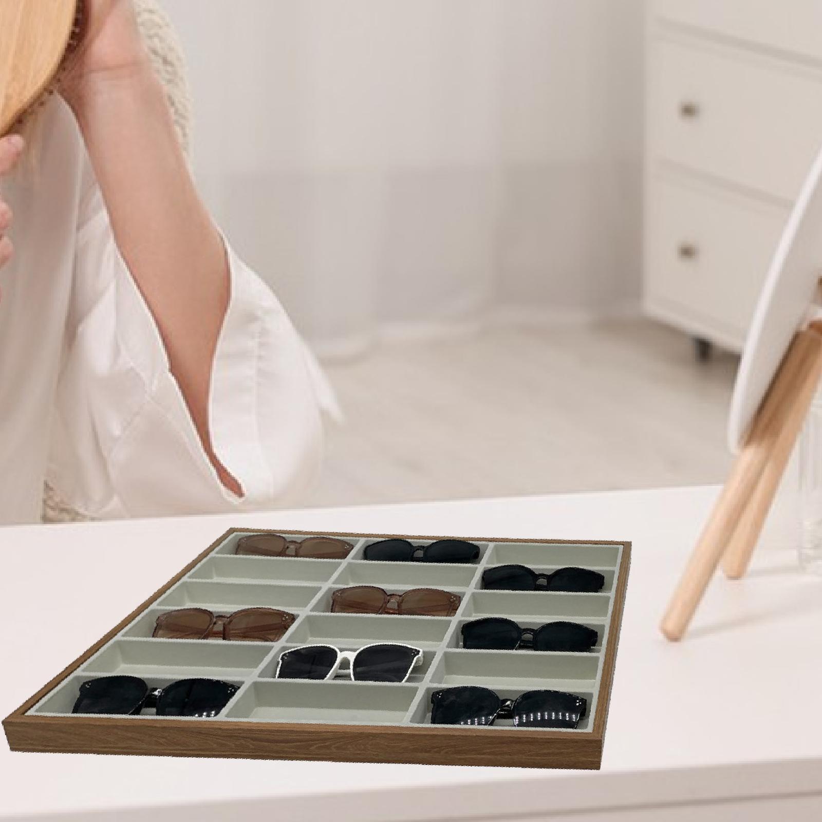 サングラスオーガナイザートレイ 18 スロット眼鏡ディスプレ - Men'S Accessories Organizer Tray のレビューと価格