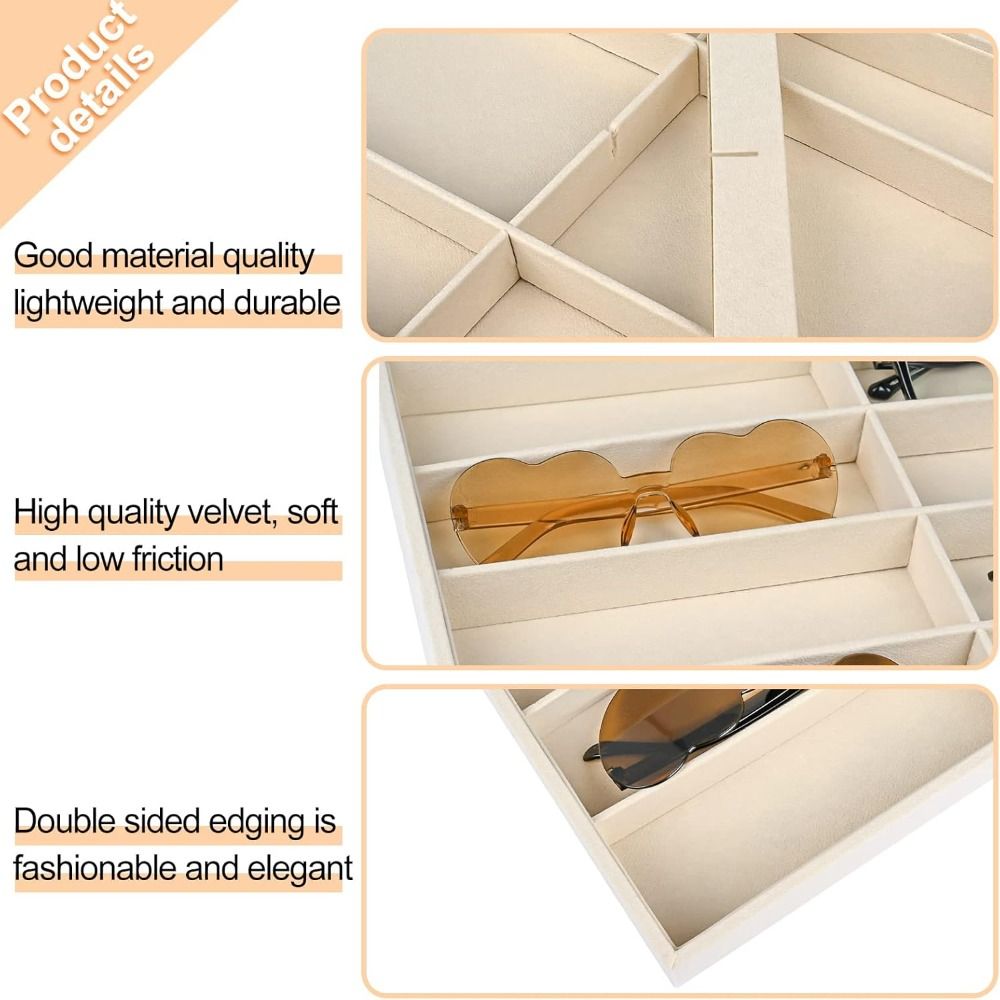 ベージュグレーのサングラスオーガナイザー、積み重ね可能なベル - Men'S Accessories Organizer Tray のレビューと価格
