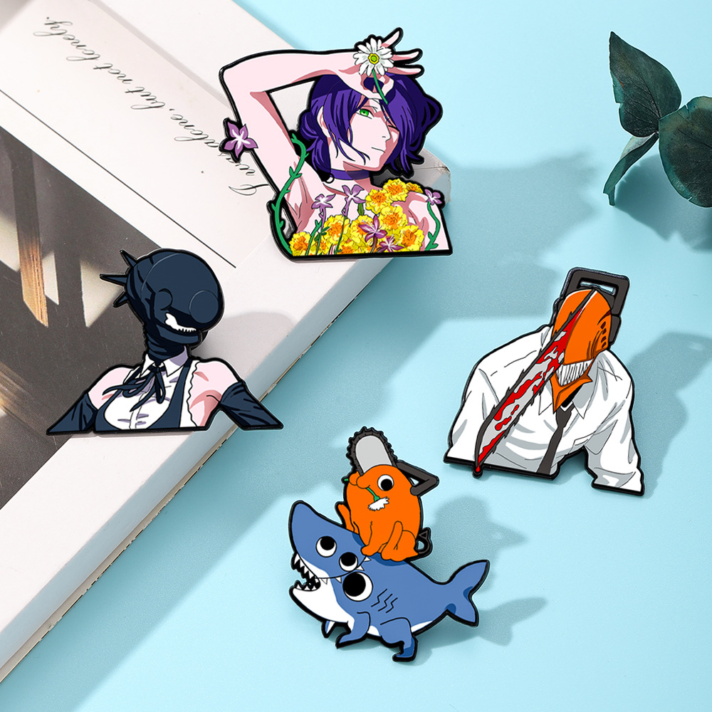 4個セット 動物漫画キャラクター エナメルピン メタルブロー - Men'S Accessories Jewelry Sale のレビューと価格