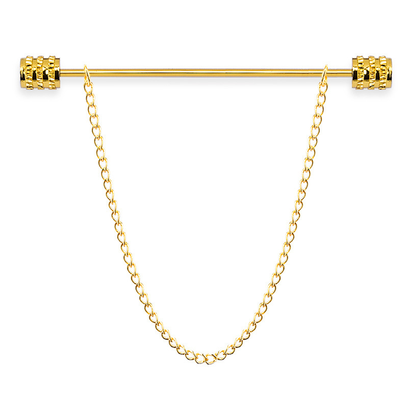 新しいメンズブローチシャツスタンドアップカラーピン固定クラス - Men Accessories Jewelry のレビューと価格