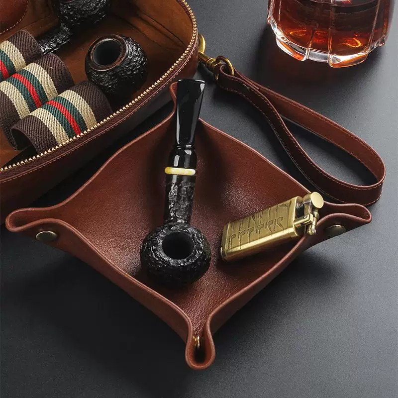 パイプポーチ 本革製 ポータブル 折りたたみ式 タバコトレイ - Men'S Accessories Organizer Tray のレビューと価格